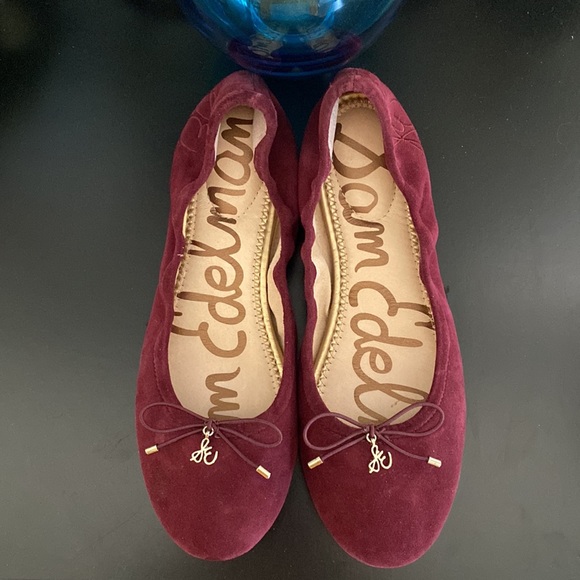SAM EDELMAN Felicia Burgundy Ballet Slipper 7.5 - Picture 3 of 5
